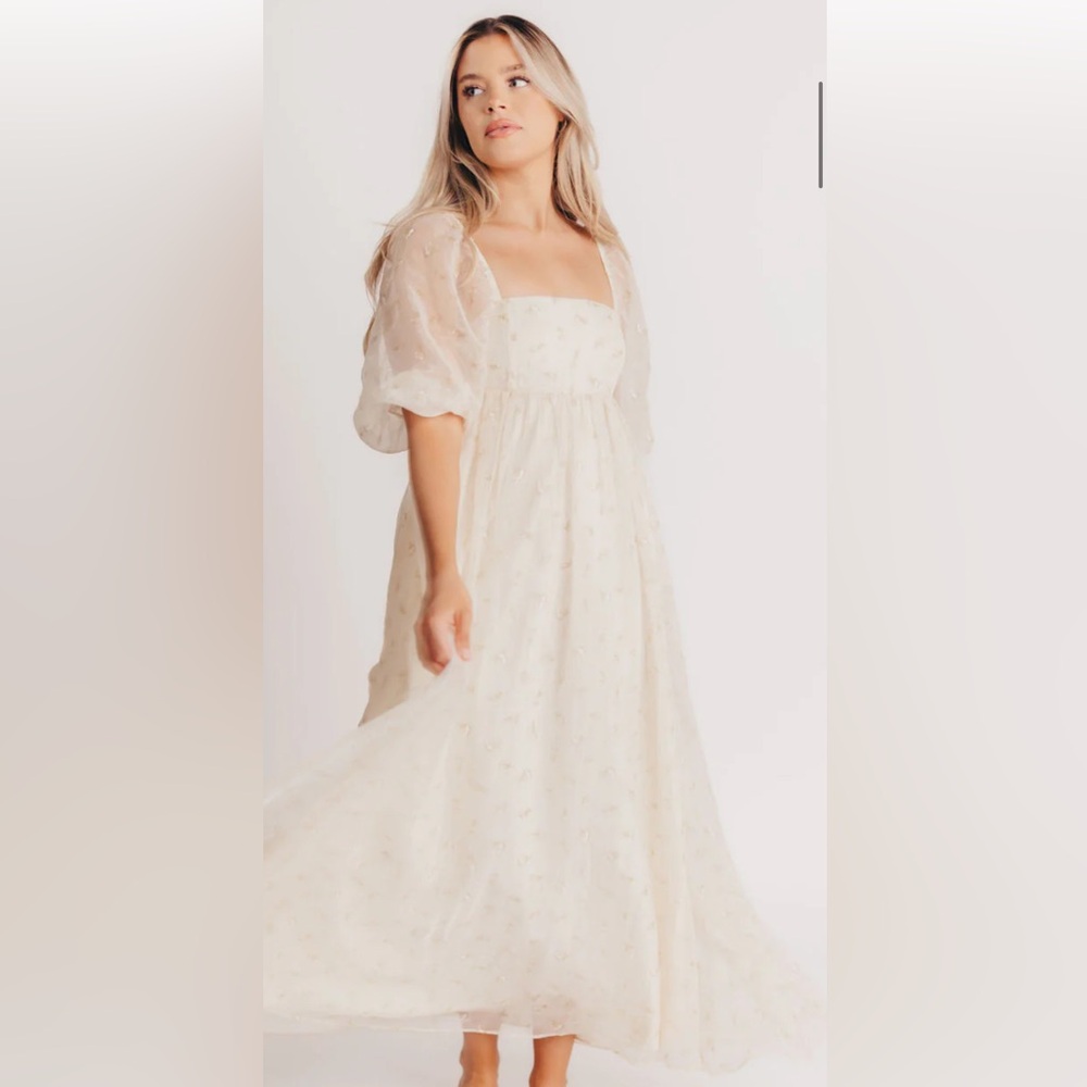 Worth Collective Mona Maxi Dress with Smocking in Butter Floral Bump Friendly 3X